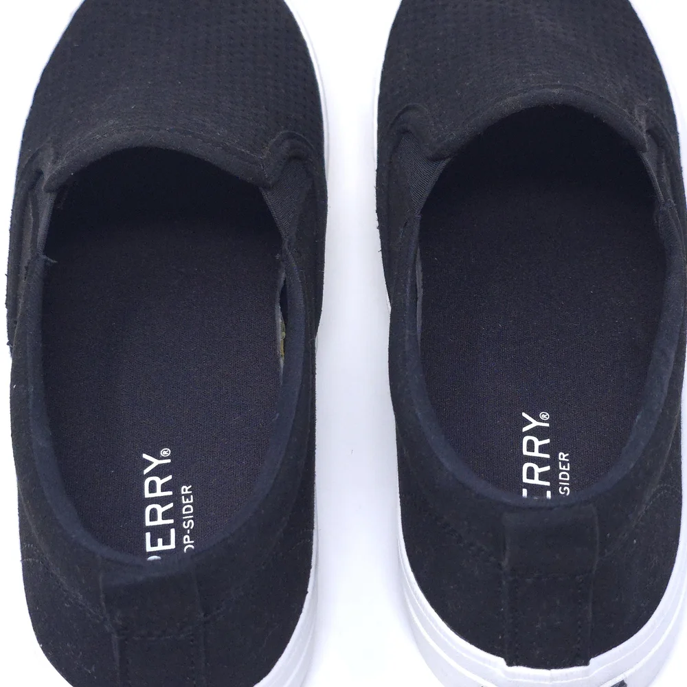 Sperry Crest Twin Gore Perf Black 9 M (B) - Picture 9 of 11